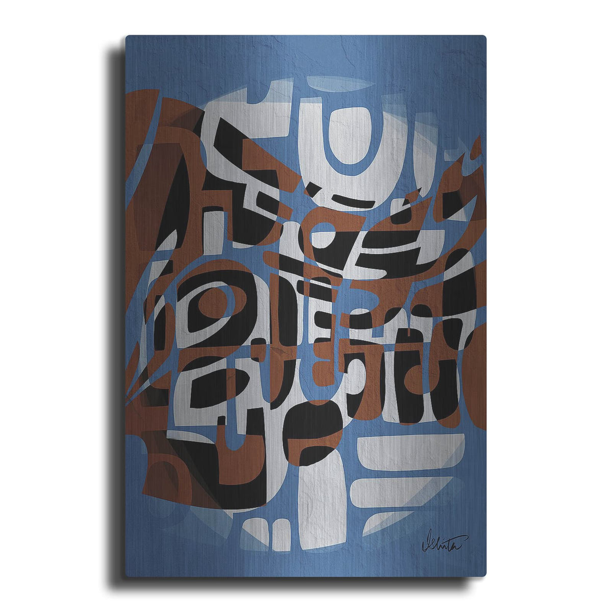 'Bleu Brun' by Ishita Banerjee – Metal Wall Art