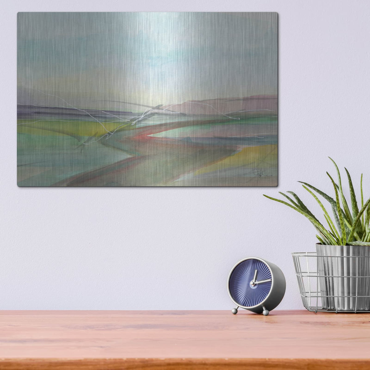 'Soft Wanderings 3' by Jan Weiss – Metal Wall Art, 16x12 room view