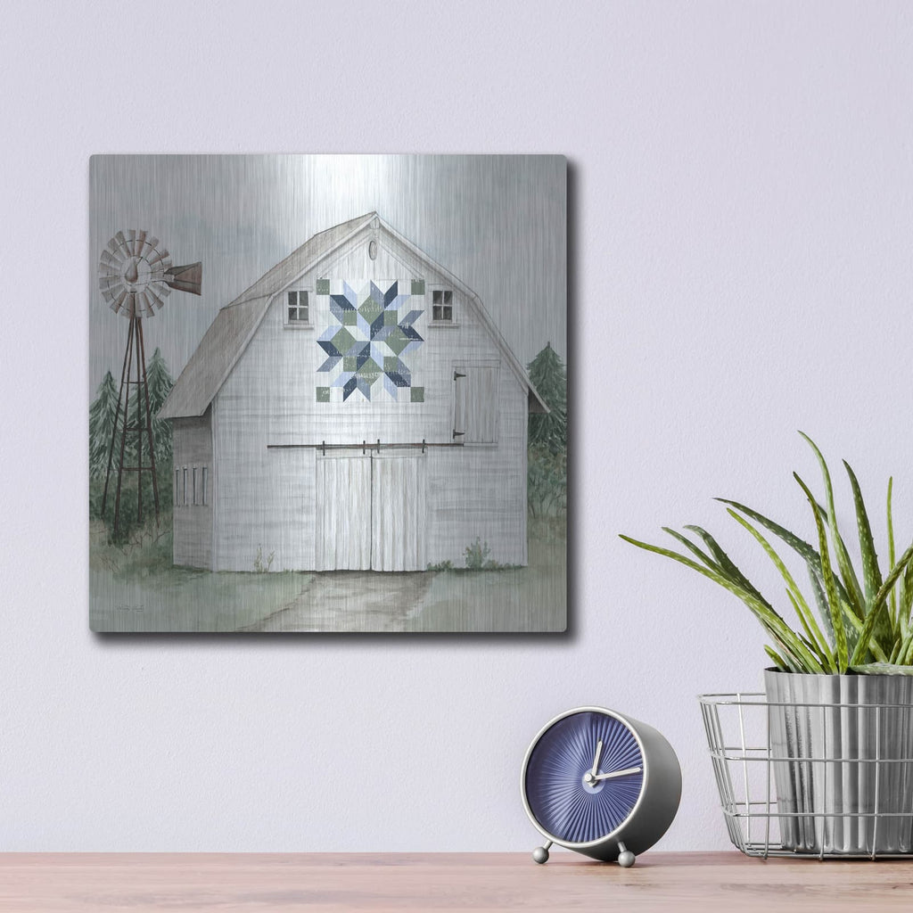 'Fenton's Barn Quilt' by Cindy Jacobs – Metal Wall Art, 12x12 room view