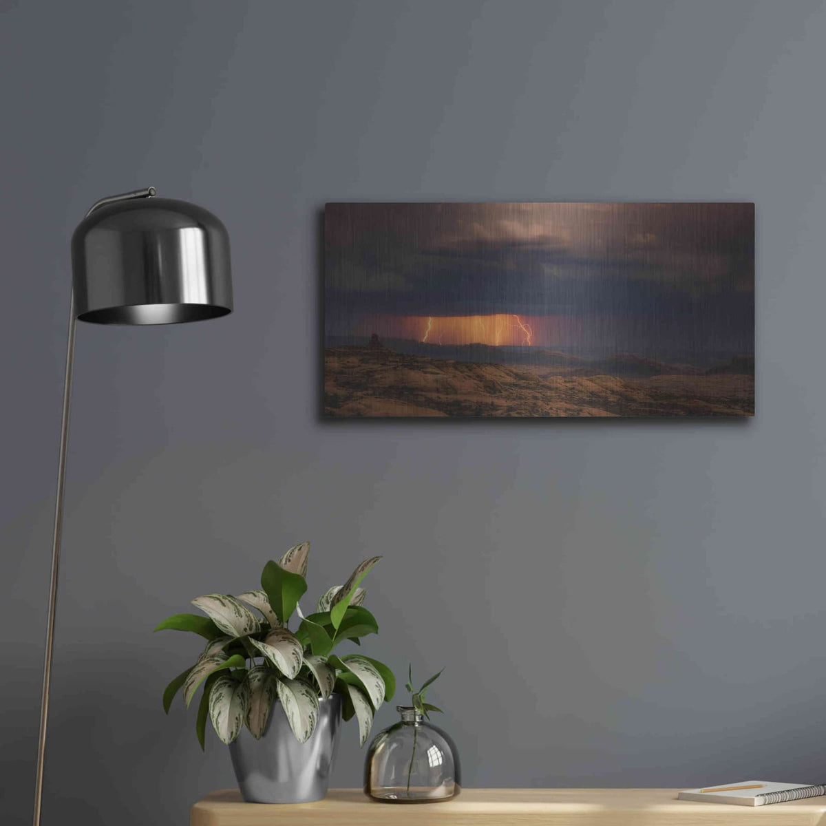 'Arches Light Snow' by Darren White – Metal Wall Art, 24x12 room view