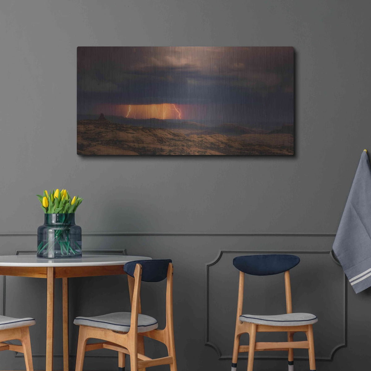 'Arches Light Snow' by Darren White – Metal Wall Art, 48x24 room view