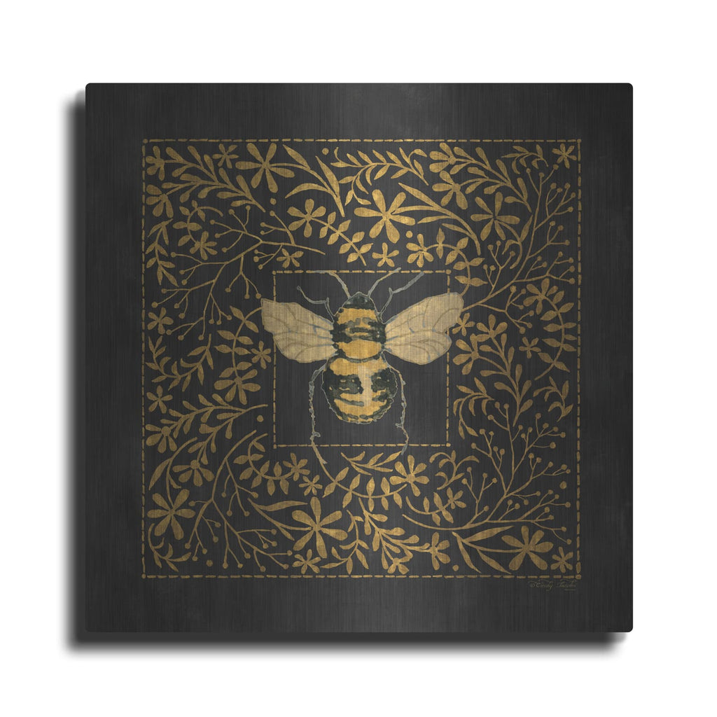 'Enchanted Flower Bee 1' by Cindy Jacobs – Metal Wall Art