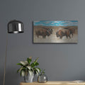 'Bison Herd 2' by Cindy Jacobs – Metal Wall Art, 24x12 room view