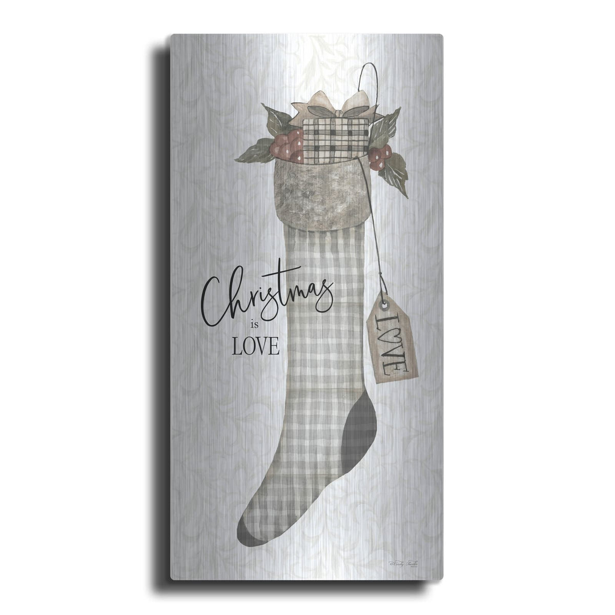 'Christmas Is Love Stocking' by Cindy Jacobs – Metal Wall Art