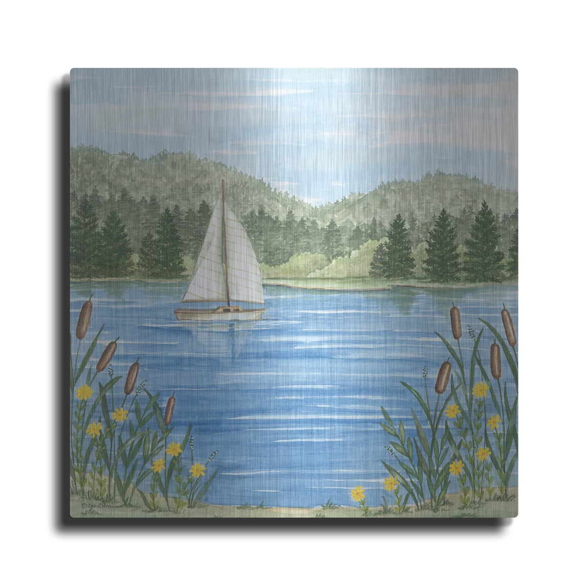'Sailboat On The Lake' by Deb Strain – Metal Wall Art