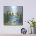 'Dock At The Lake' by Deb Strain – Metal Wall Art, 12x12 room view