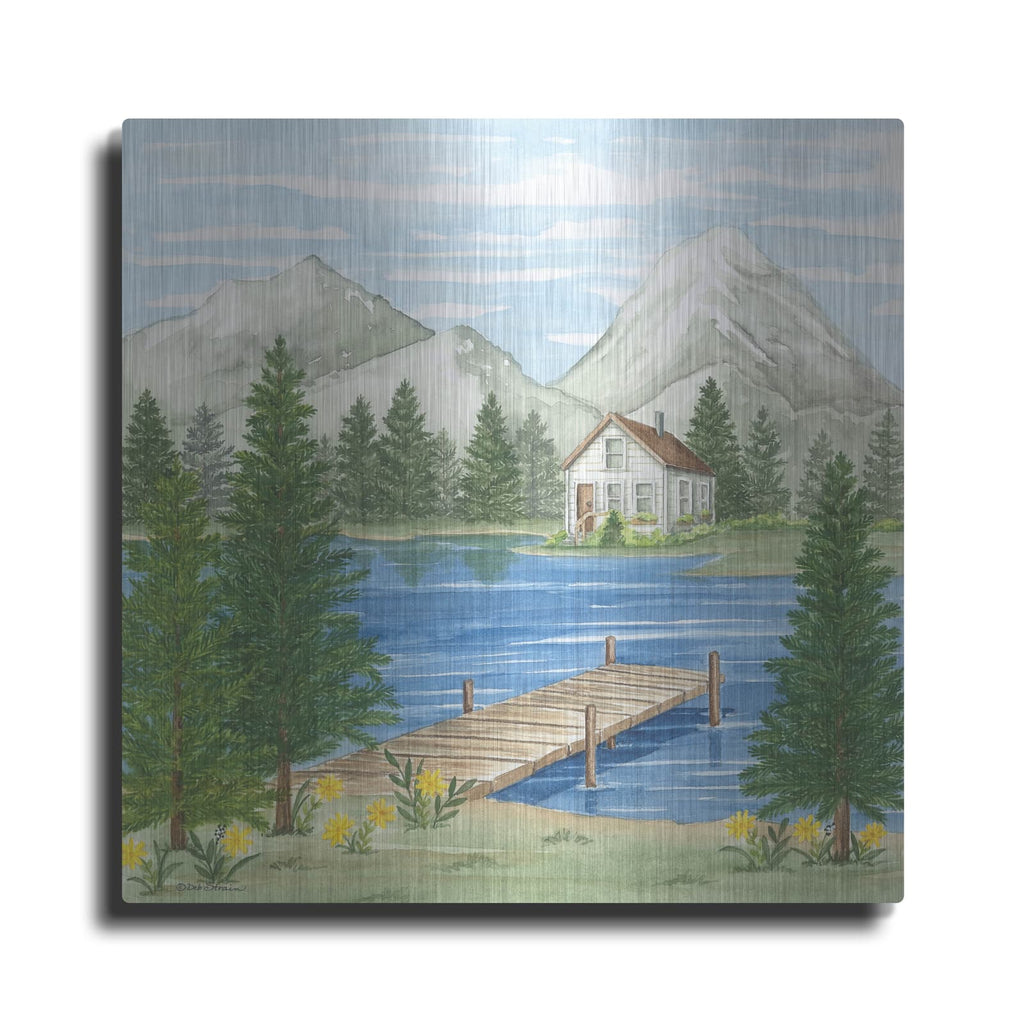 'Dock At The Lake' by Deb Strain – Metal Wall Art