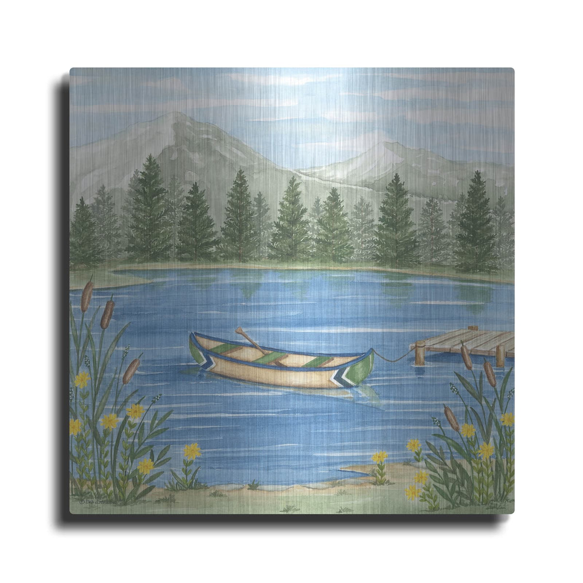 'Canoeing On The Lake' by Deb Strain – Metal Wall Art