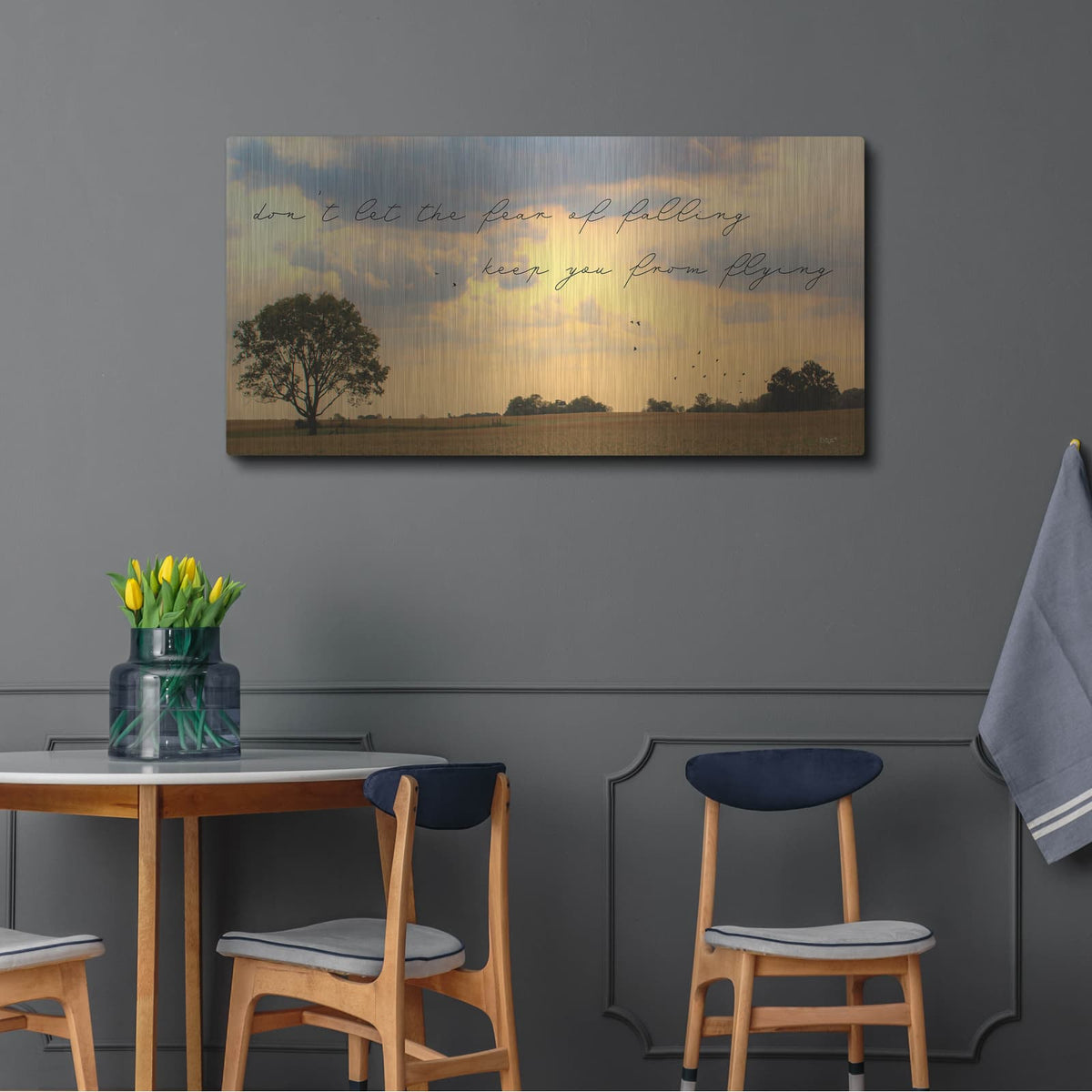 'Fear Of Falling' by Donnie Quillen – Metal Wall Art, 48x24 room view