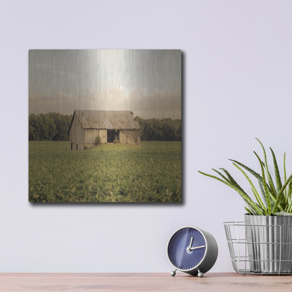 'Rural Barn' by Donnie Quillen – Metal Wall Art, 12x12 room view