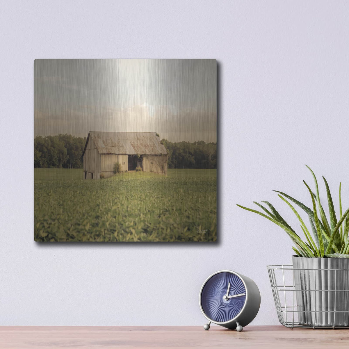'Rural Barn' by Donnie Quillen – Metal Wall Art, 12x12 room view