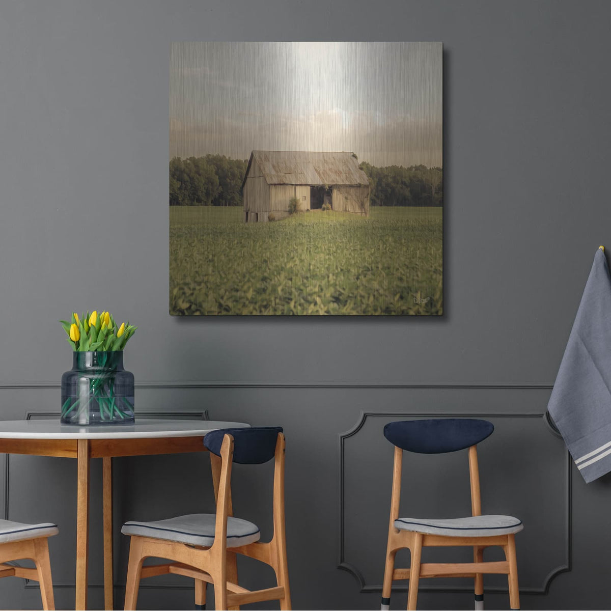 'Rural Barn' by Donnie Quillen – Metal Wall Art, 36x36 room view
