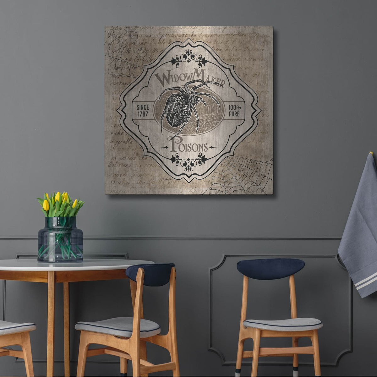 'Widow Maker Poisons' by Lauren Rader – Metal Wall Art, 36x36 room view