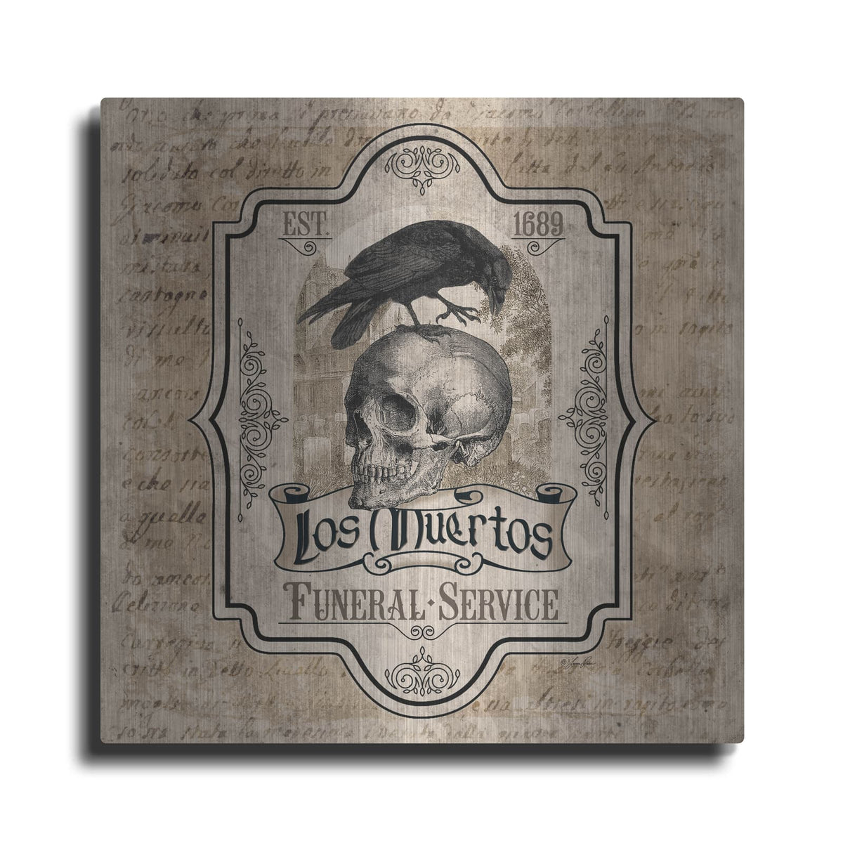 'Los Muertos Funeral Service' by Lauren Rader – Metal Wall Art