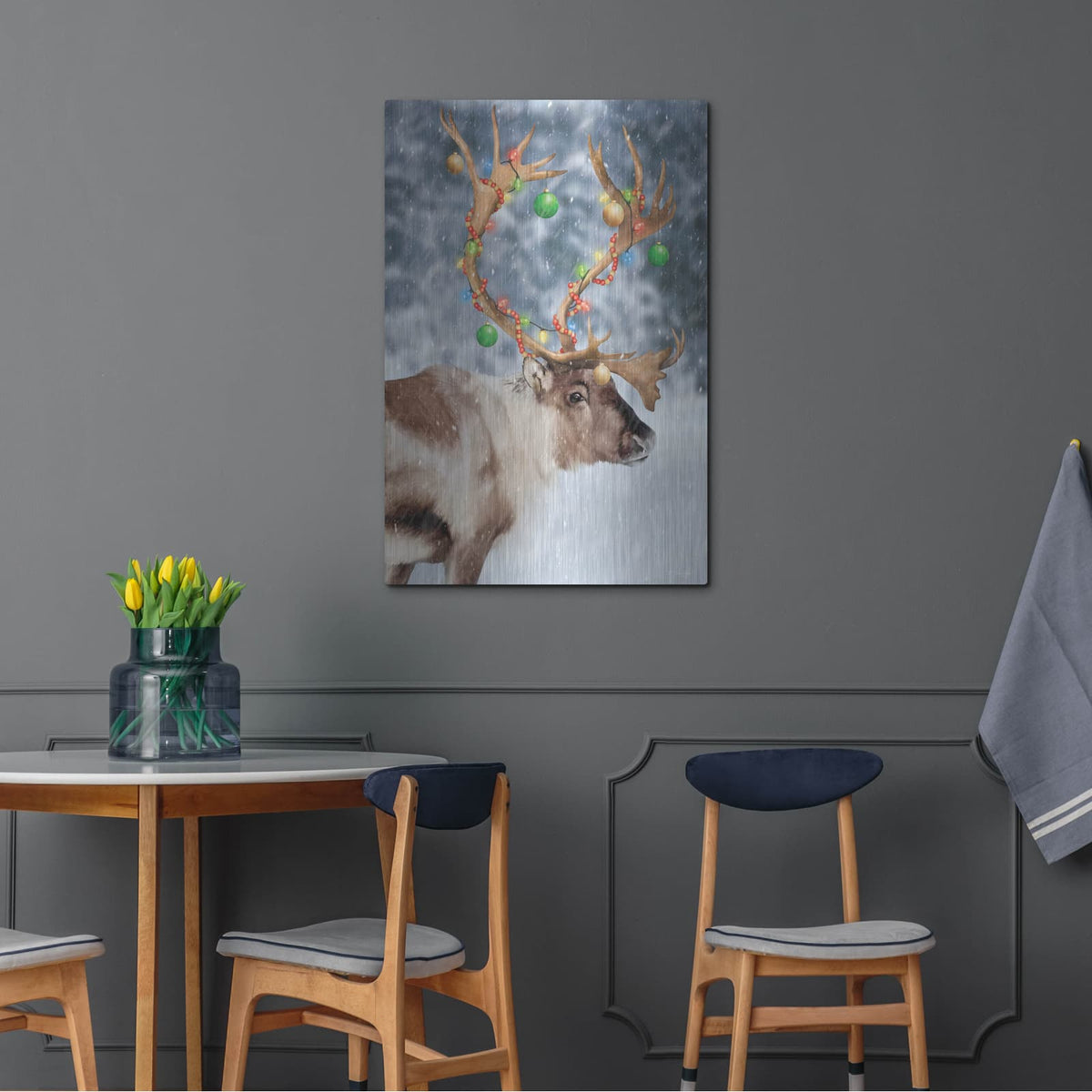 'Christmas Lights Reindeer' by Lauren Rader – Metal Wall Art, 24x36 room view