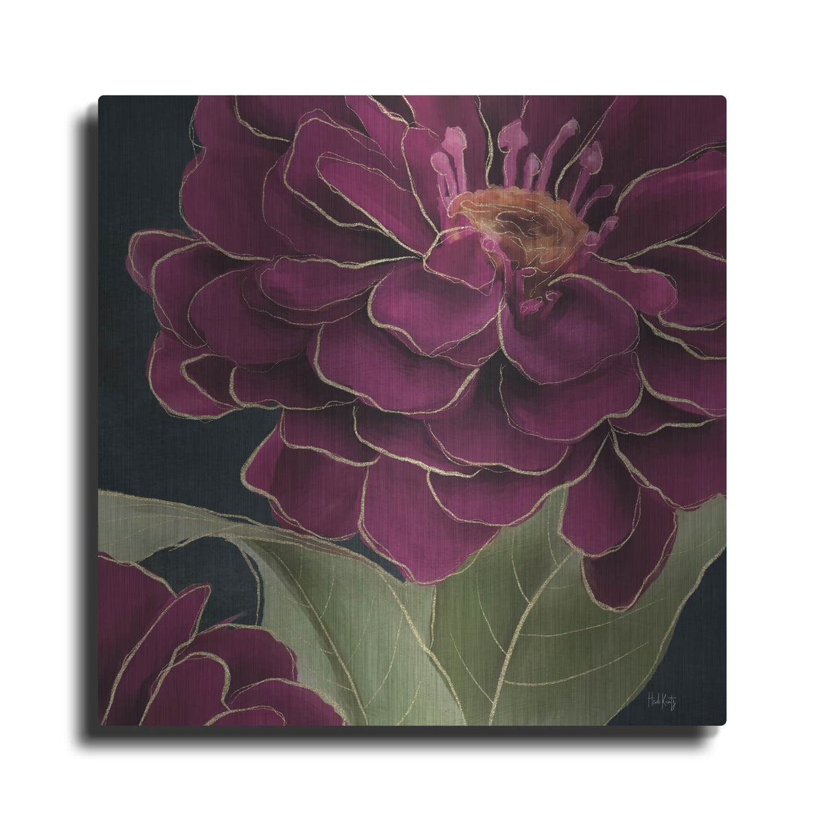 'Burgundy Floral 1' by Heidi Kuntz – Metal Wall Art