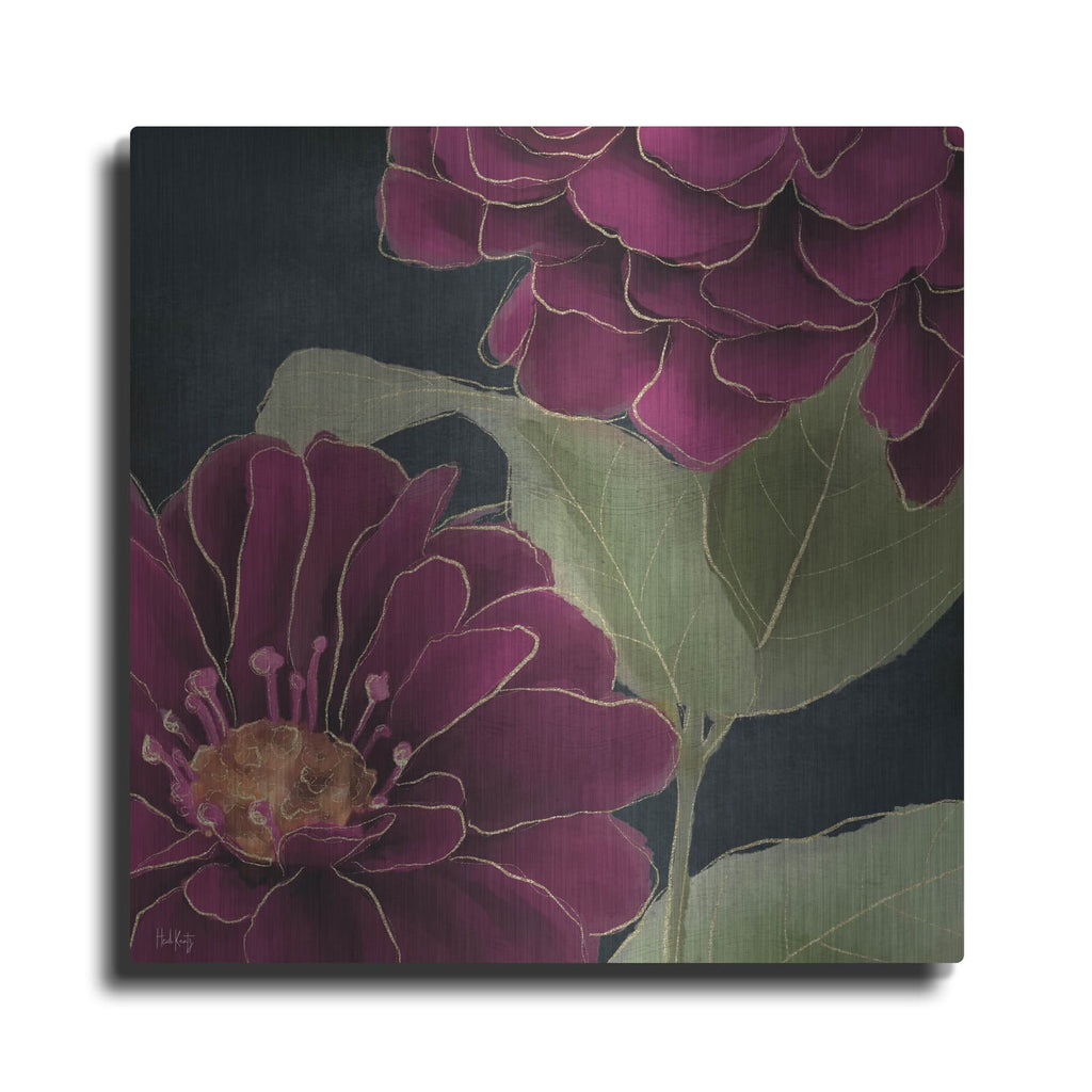 'Burgundy Floral 2' by Heidi Kuntz – Metal Wall Art