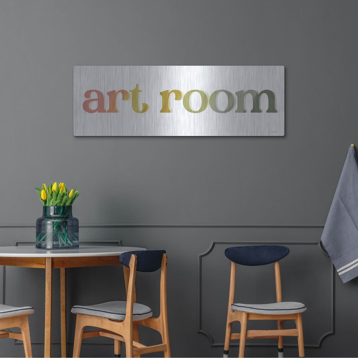 'Art Room Sign' by House Fenway – Metal Wall Art, 48x16 room view
