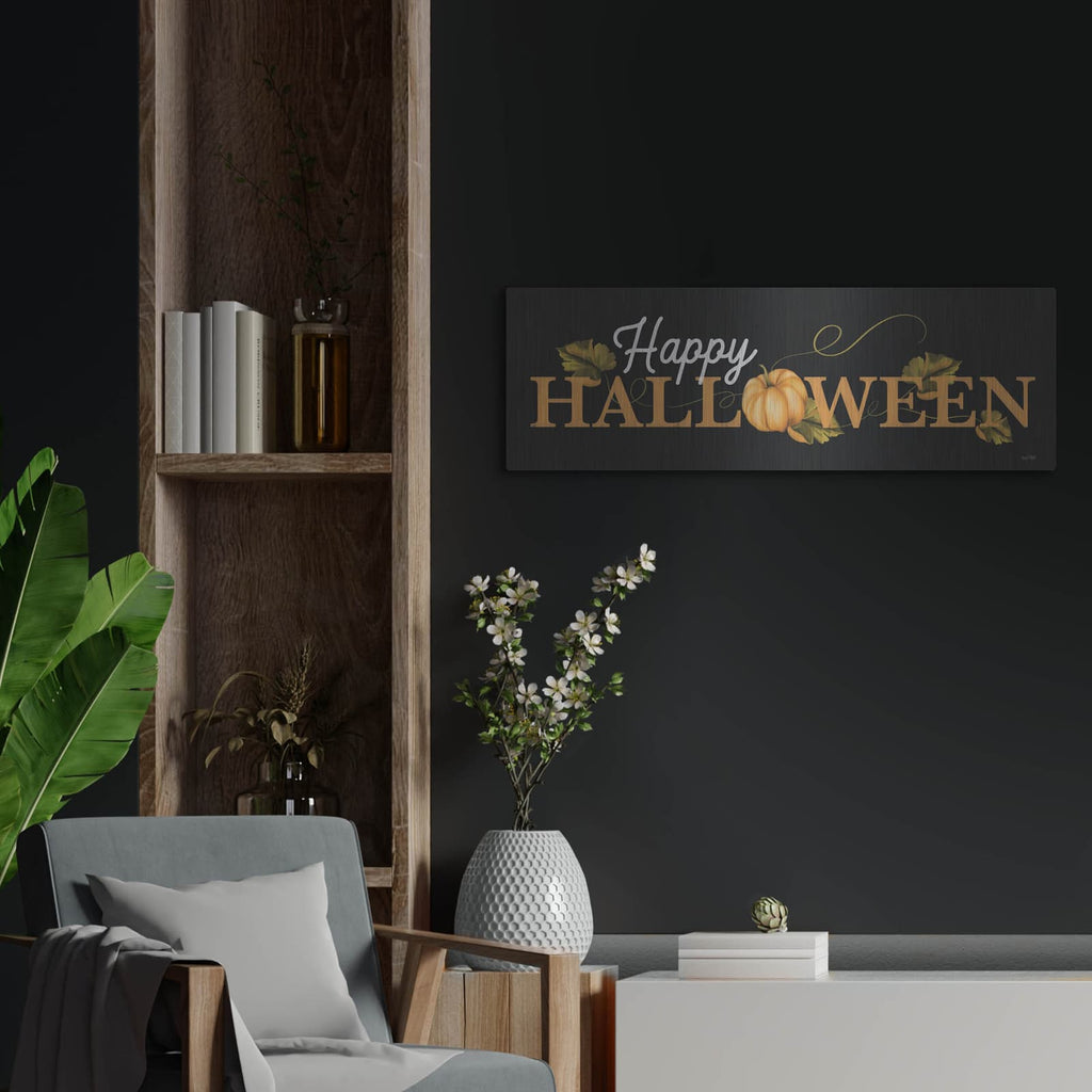 'Happy Halloween Sign' by House Fenway – Metal Wall Art, 36x12 room view