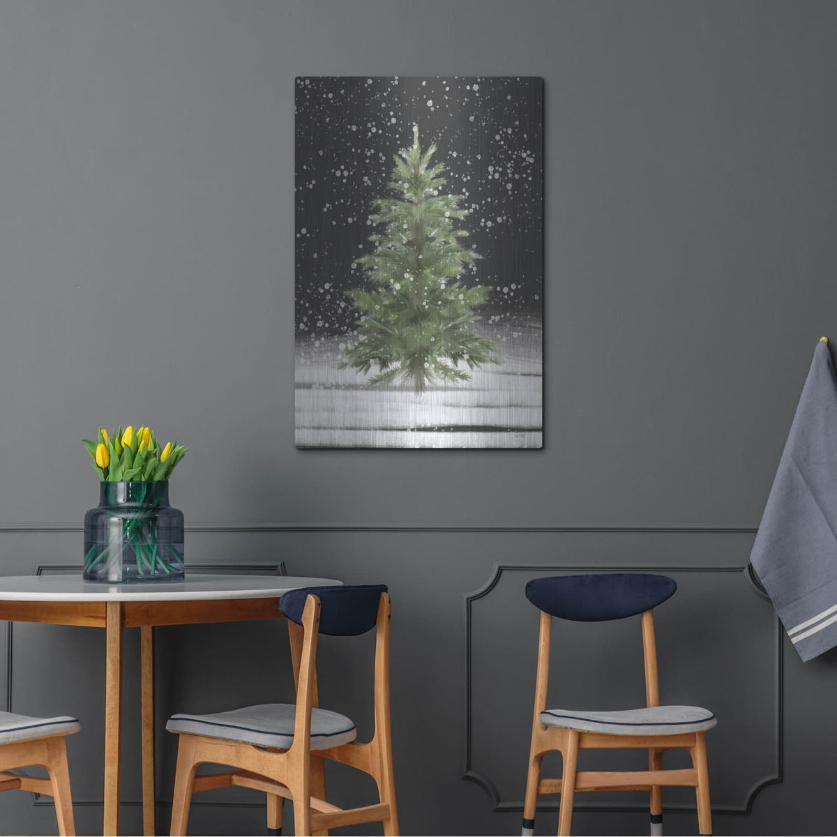 'Christmas Snow' by House Fenway – Metal Wall Art, 24x36 room view