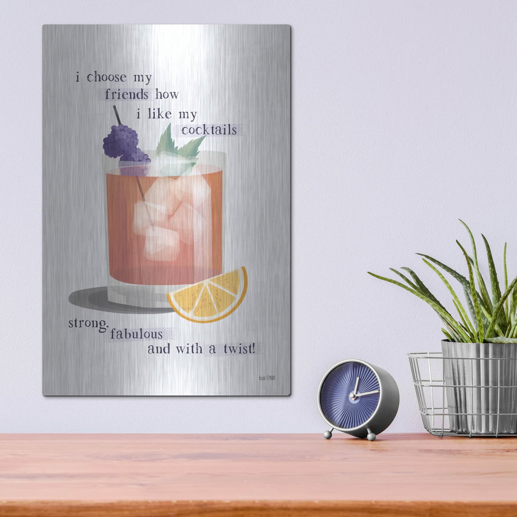 'Friends And Cocktails' by House Fenway – Metal Wall Art, 12x16 room view