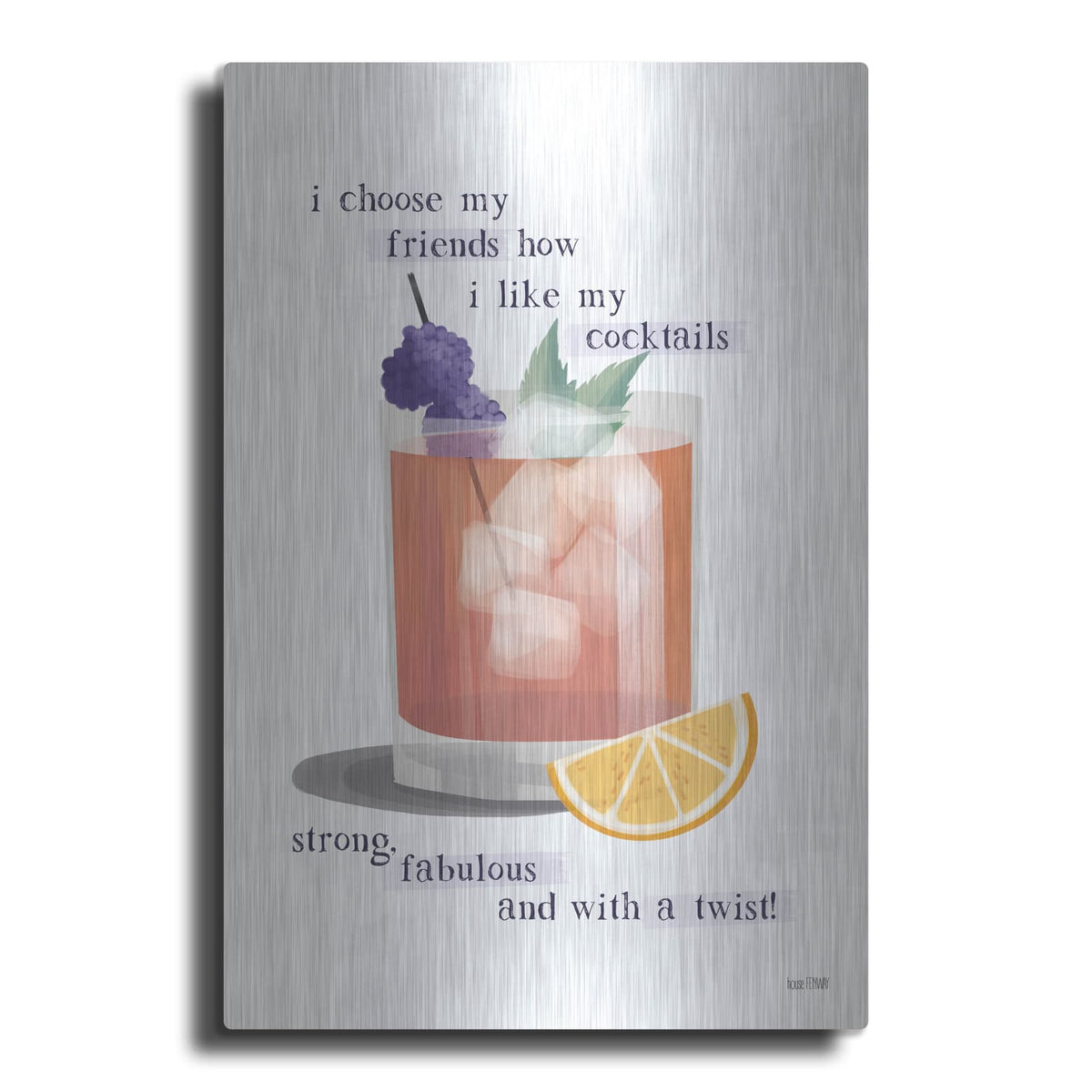 'Friends And Cocktails' by House Fenway – Metal Wall Art