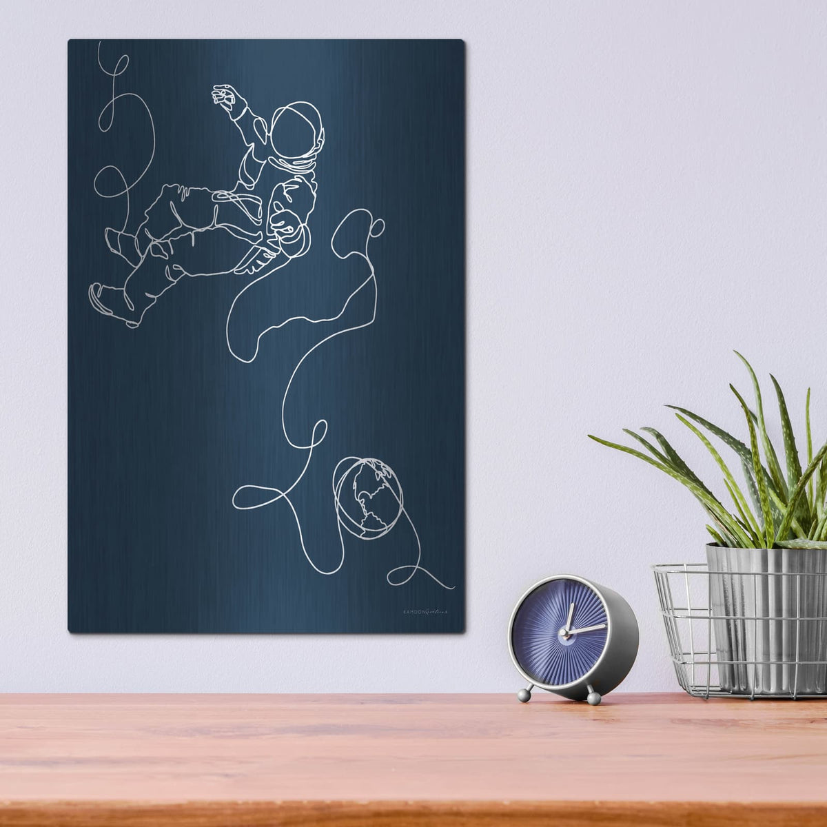 'Lines In Space 1' by Kamdon Kreations – Metal Wall Art, 12x16 room view