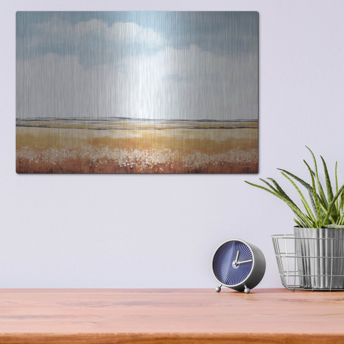 'Serene Setting' by Lettered & Lined – Metal Wall Art, 16x12 room view