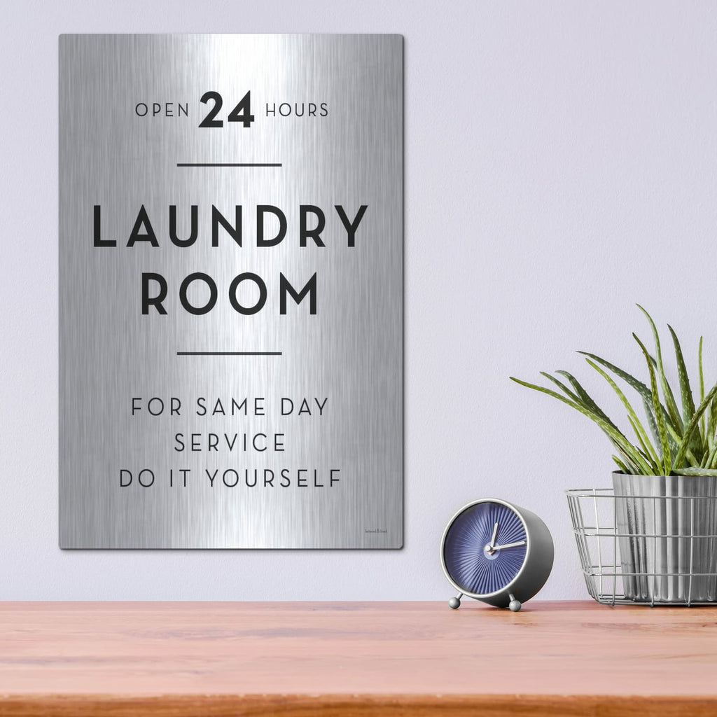 'Laundry Room 2' by Lettered & Lined – Metal Wall Art, 12x16 room view