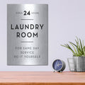 'Laundry Room 2' by Lettered & Lined – Metal Wall Art, 12x16 room view