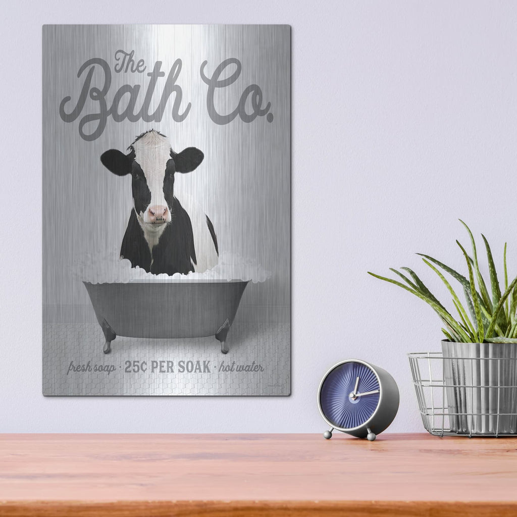 'Cow 25 Cents Per Soak' by Lettered & Lined – Metal Wall Art, 12x16 room view