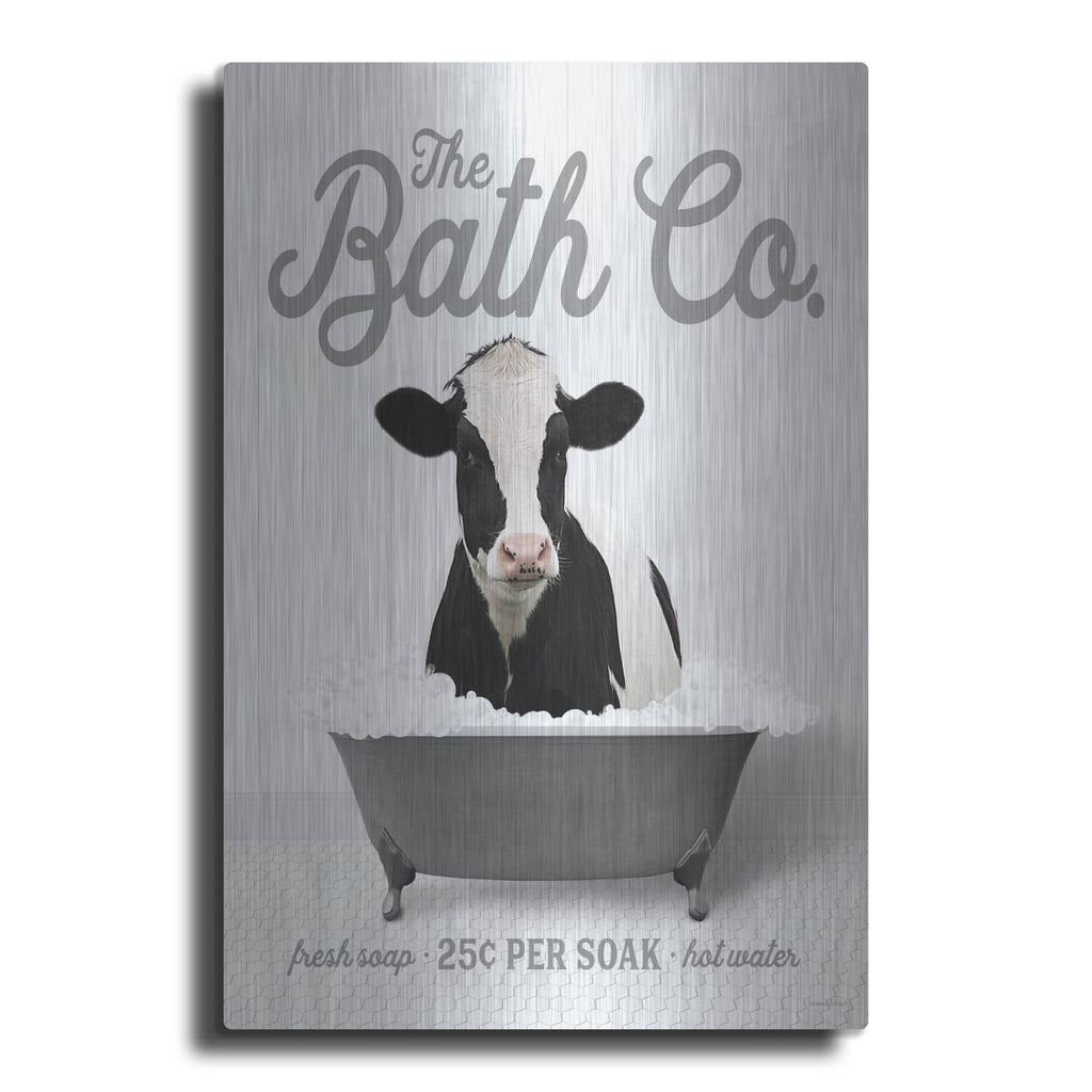 'Cow 25 Cents Per Soak' by Lettered & Lined – Metal Wall Art