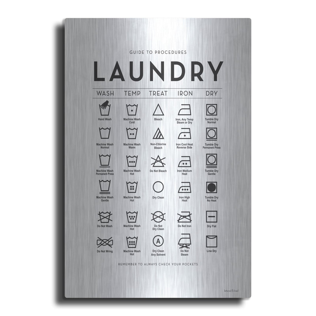 'Laundry Procedures' by Lettered & Lined – Metal Wall Art