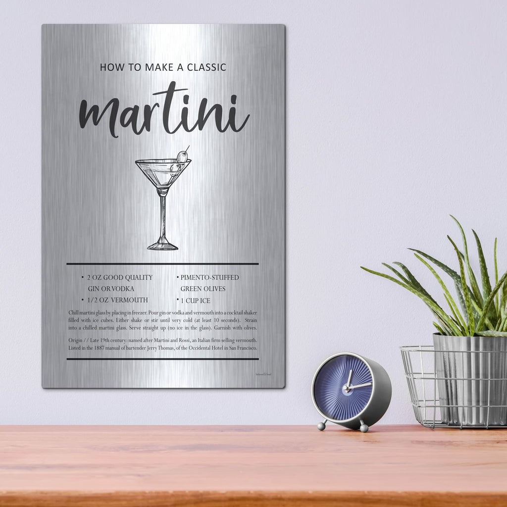 'Martini' by Lettered & Lined – Metal Wall Art, 12x16 room view