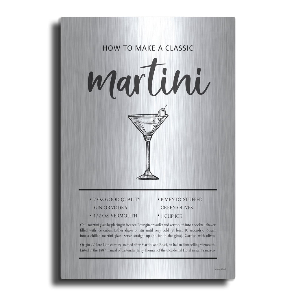 'Martini' by Lettered & Lined – Metal Wall Art