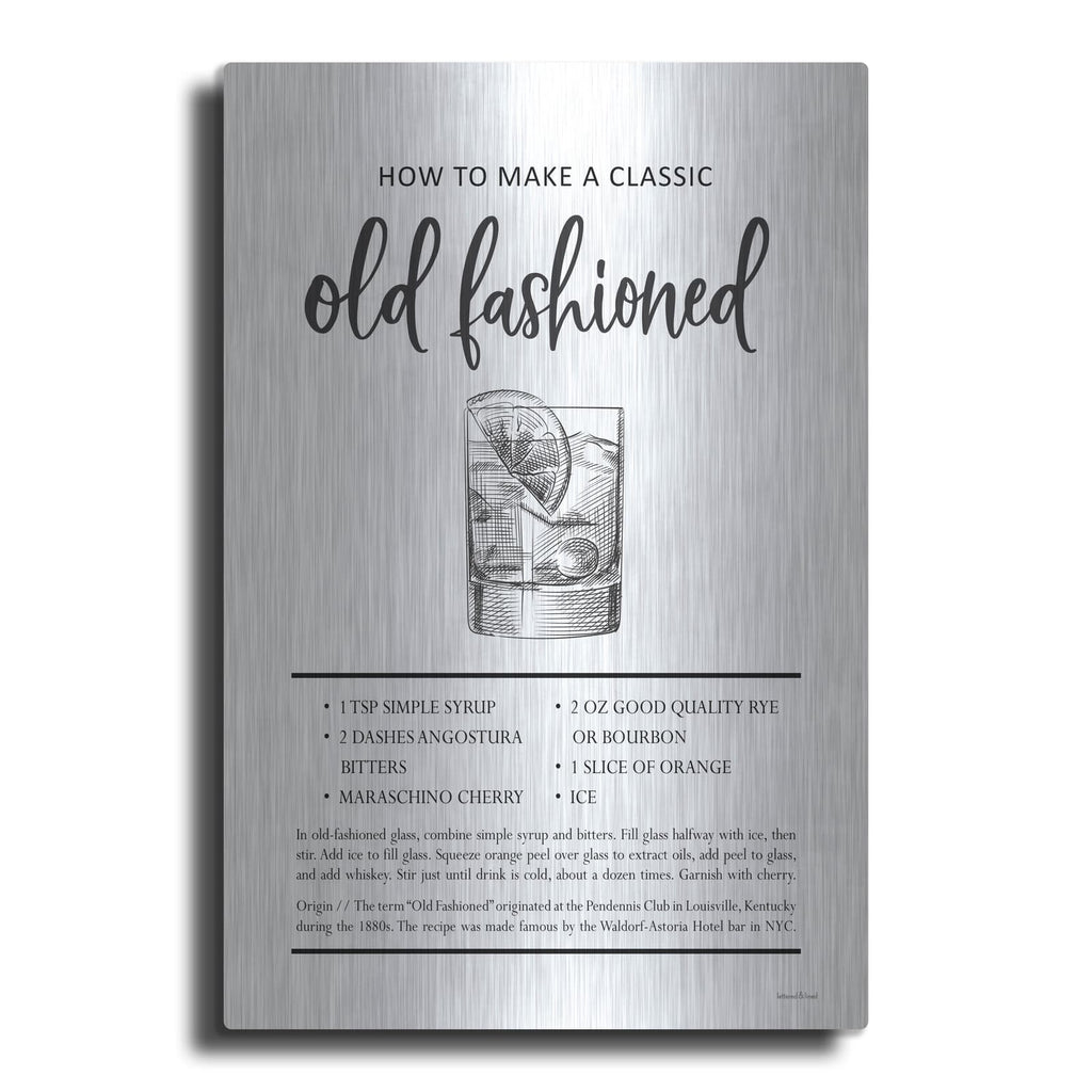 'Old Fashioned' by Lettered & Lined – Metal Wall Art