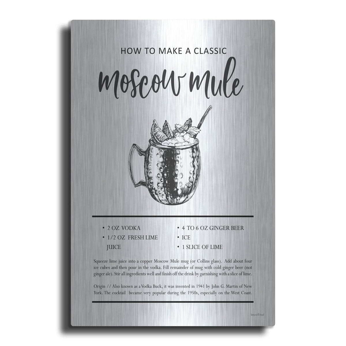'Moscow Mule' by Lettered & Lined – Metal Wall Art
