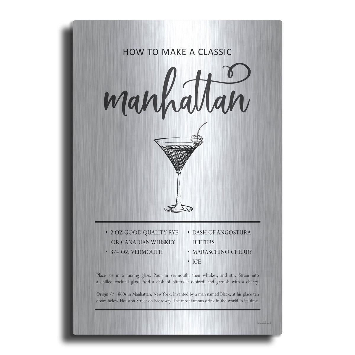 'Manhattan' by Lettered & Lined – Metal Wall Art