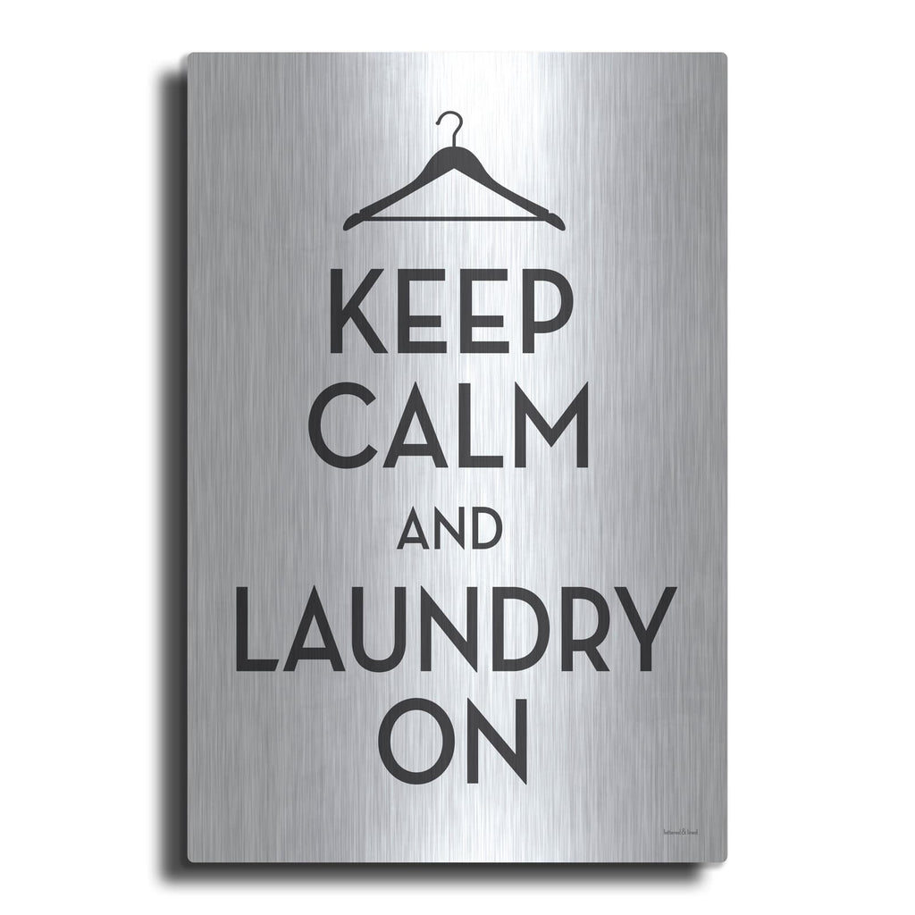 'Keep Calm And Laundry On' by Lettered & Lined – Metal Wall Art