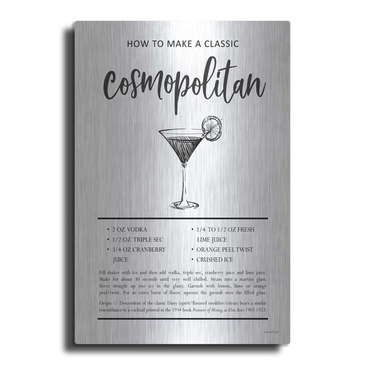 'Cosmopolitan' by Lettered & Lined – Metal Wall Art