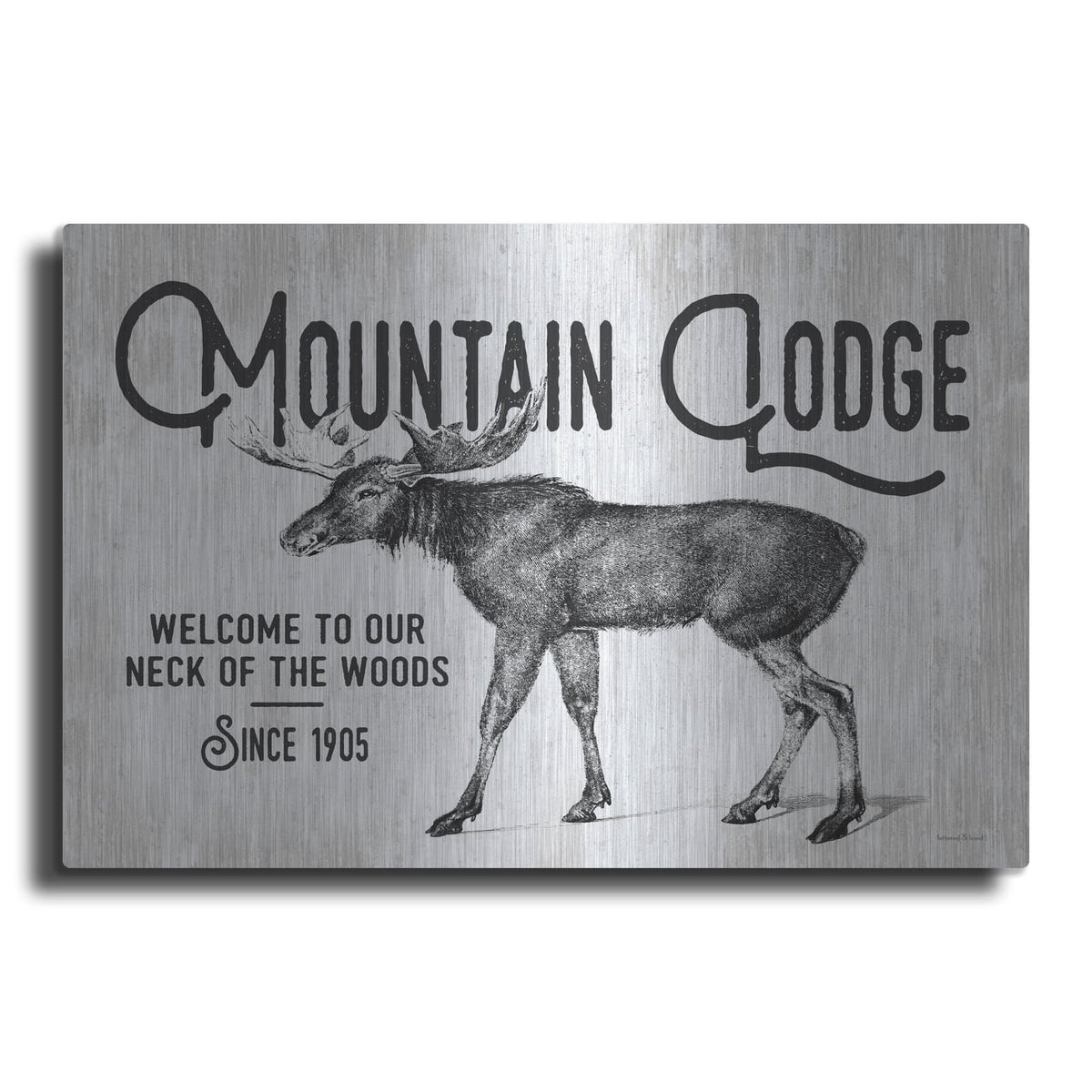 'Mountain Lodge' by Lettered & Lined – Metal Wall Art