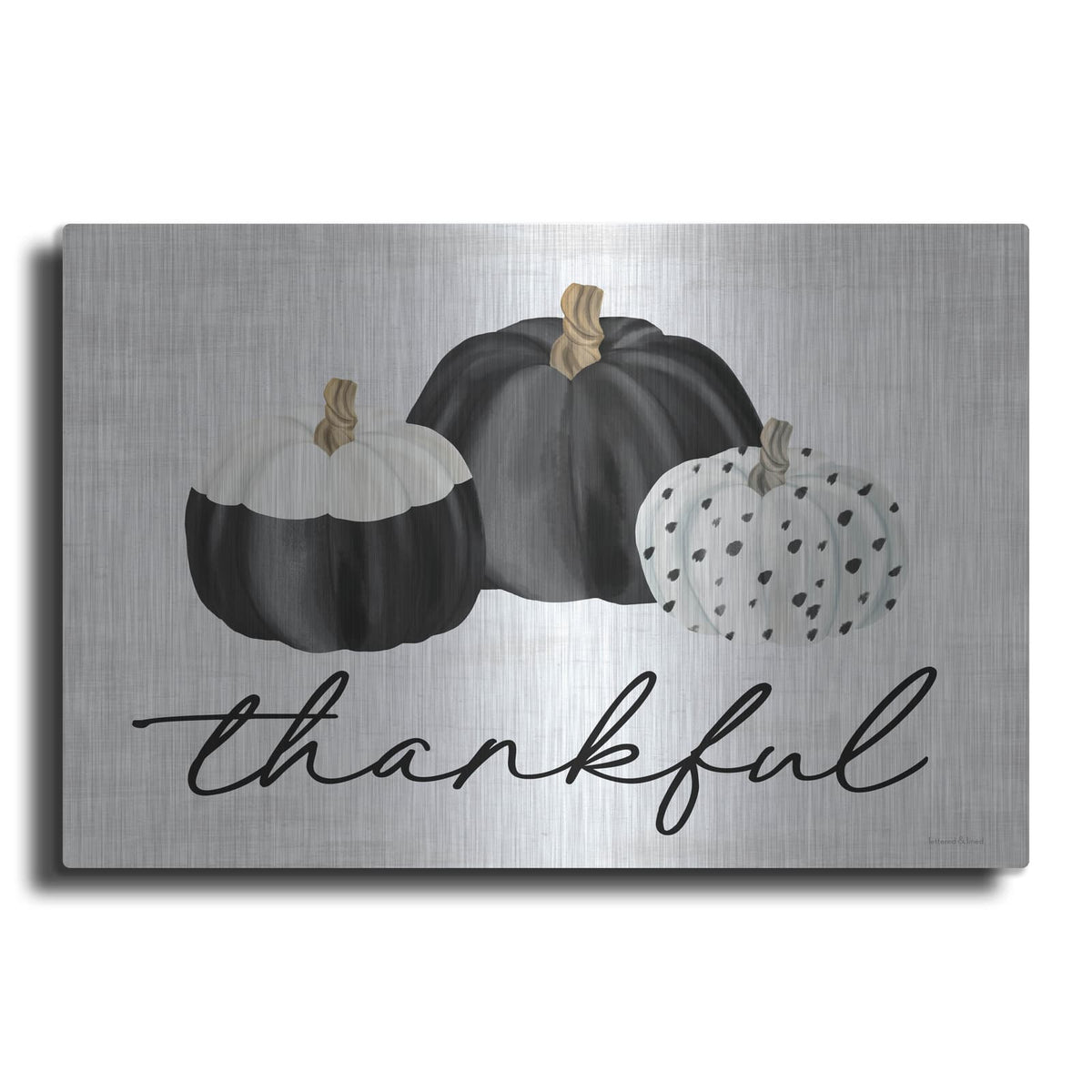 'Thankful' by Lettered & Lined – Metal Wall Art