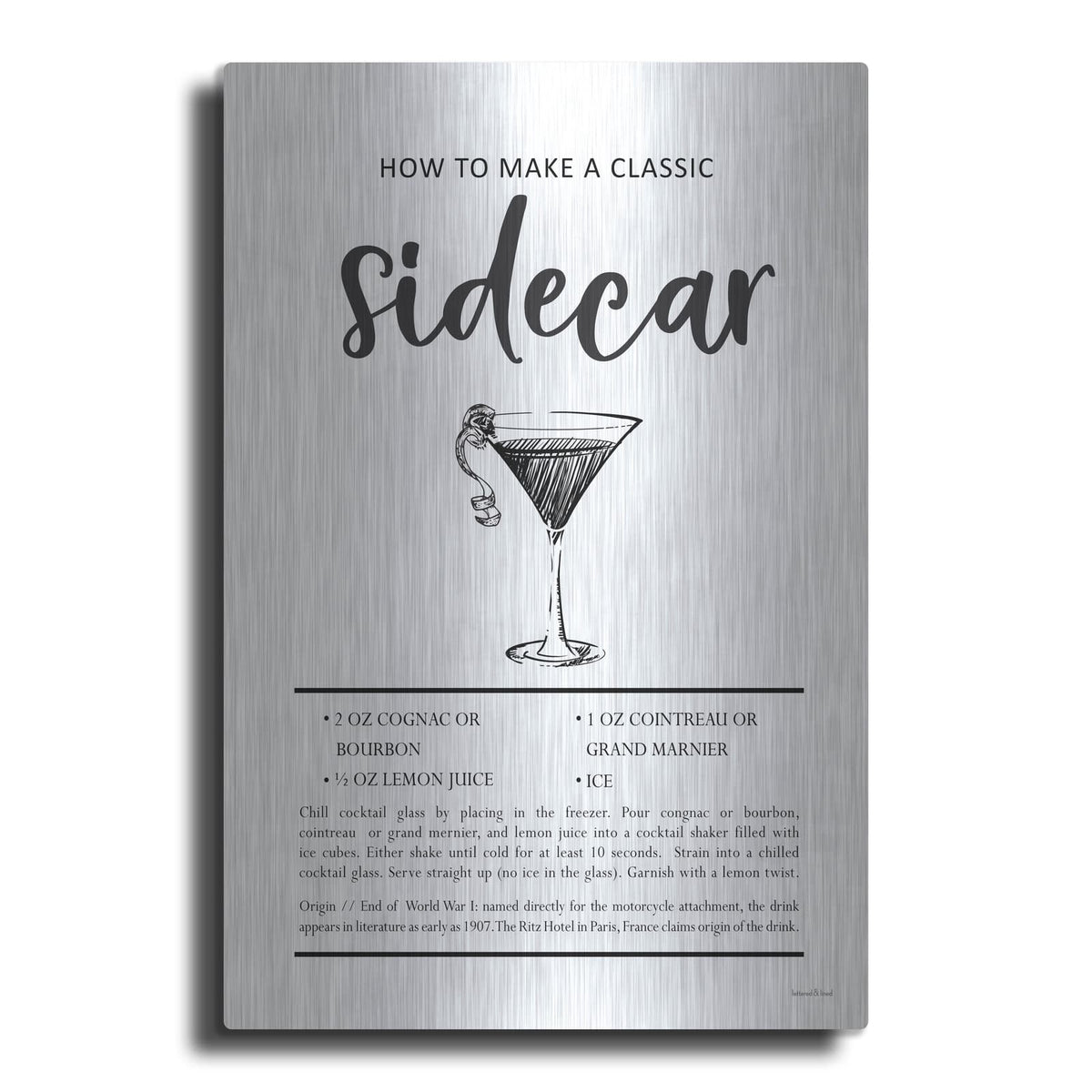 'Sidecar' by Lettered & Lined – Metal Wall Art