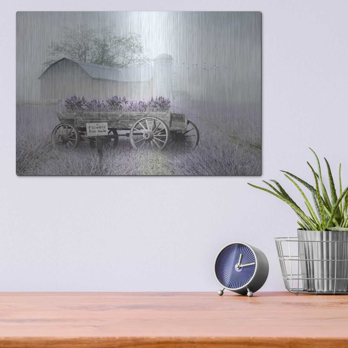 'Lavender Wagon' by Lori Deiter – Metal Wall Art, 16x12 room view