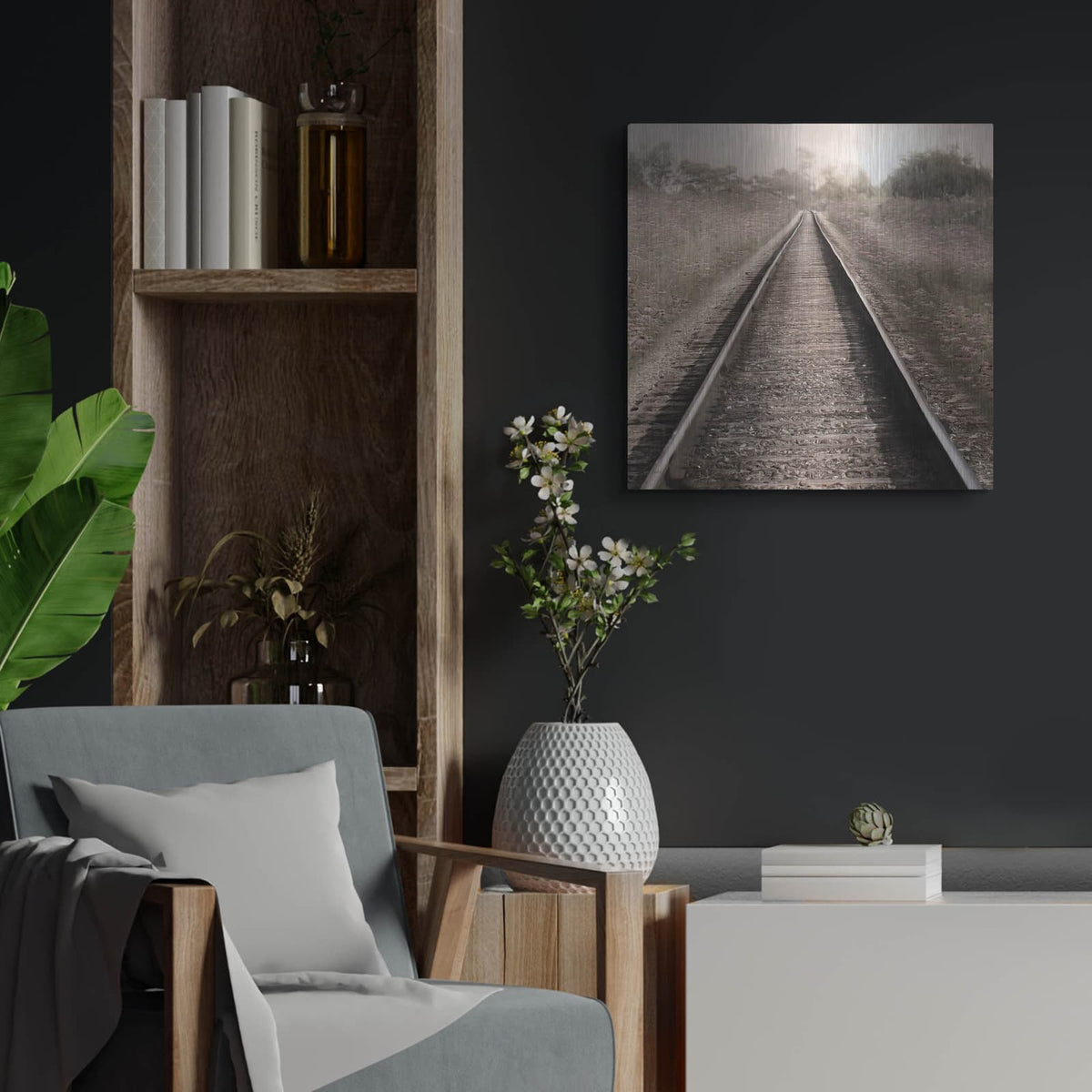 'The Next Stop' by Lori Deiter – Metal Wall Art, 24x24 room view