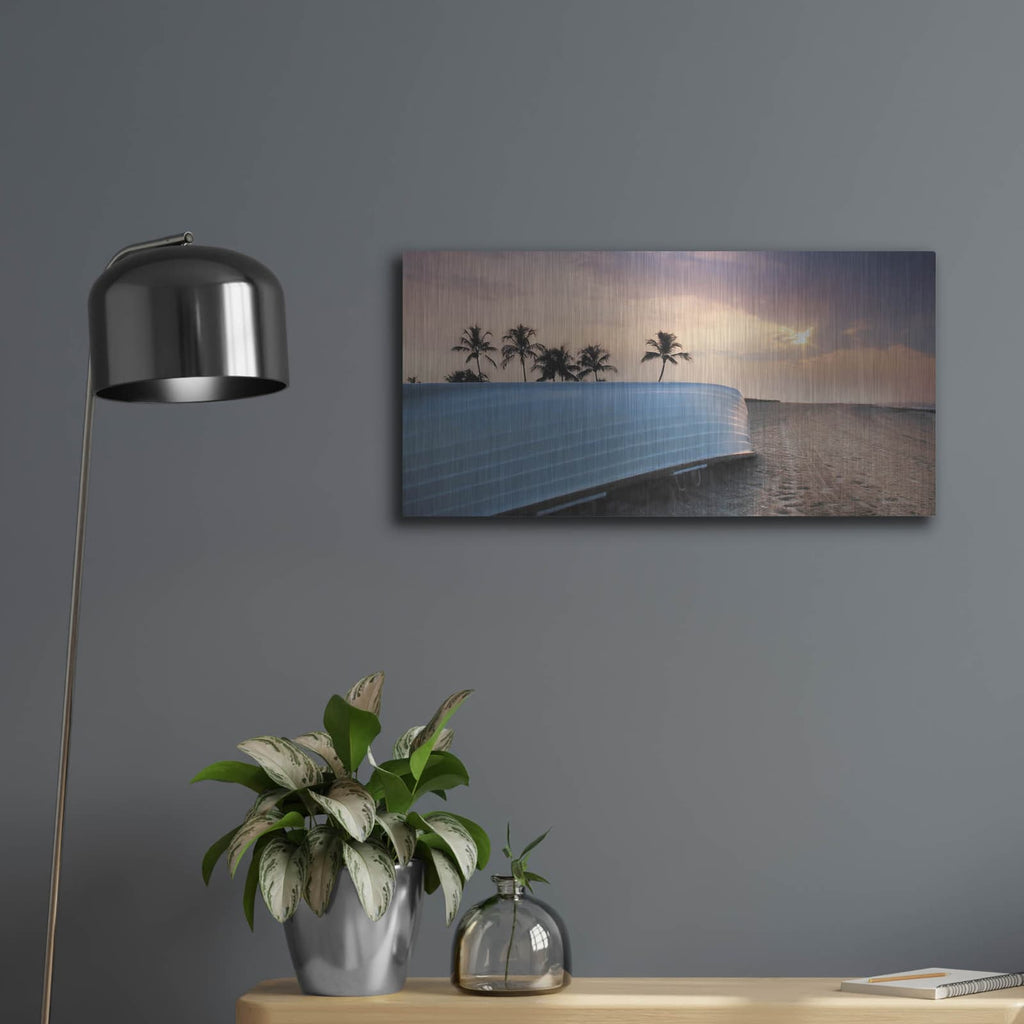 'Beach Please' by Lori Deiter – Metal Wall Art, 24x12 room view