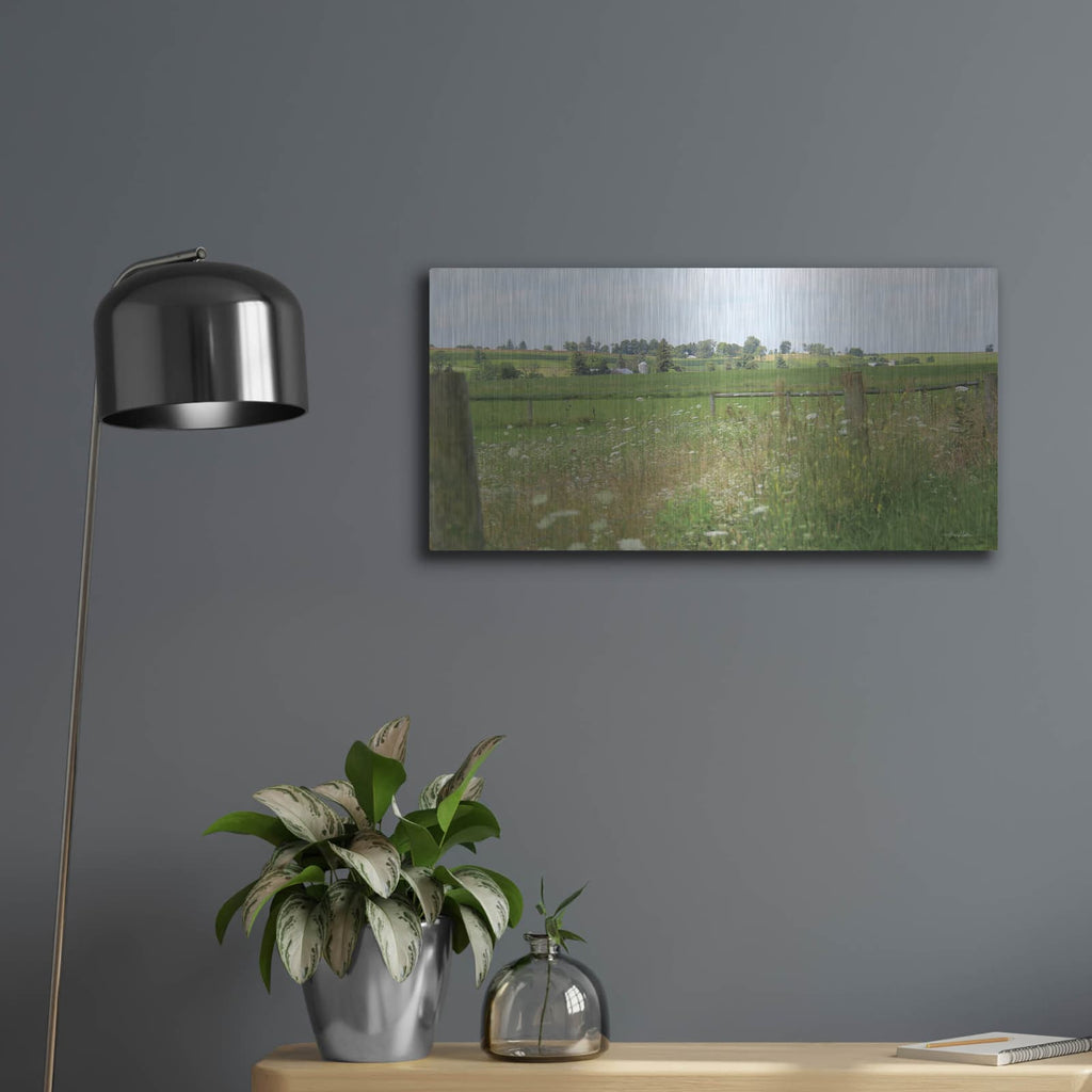 'Along The Country Road' by Lori Deiter – Metal Wall Art, 24x12 room view