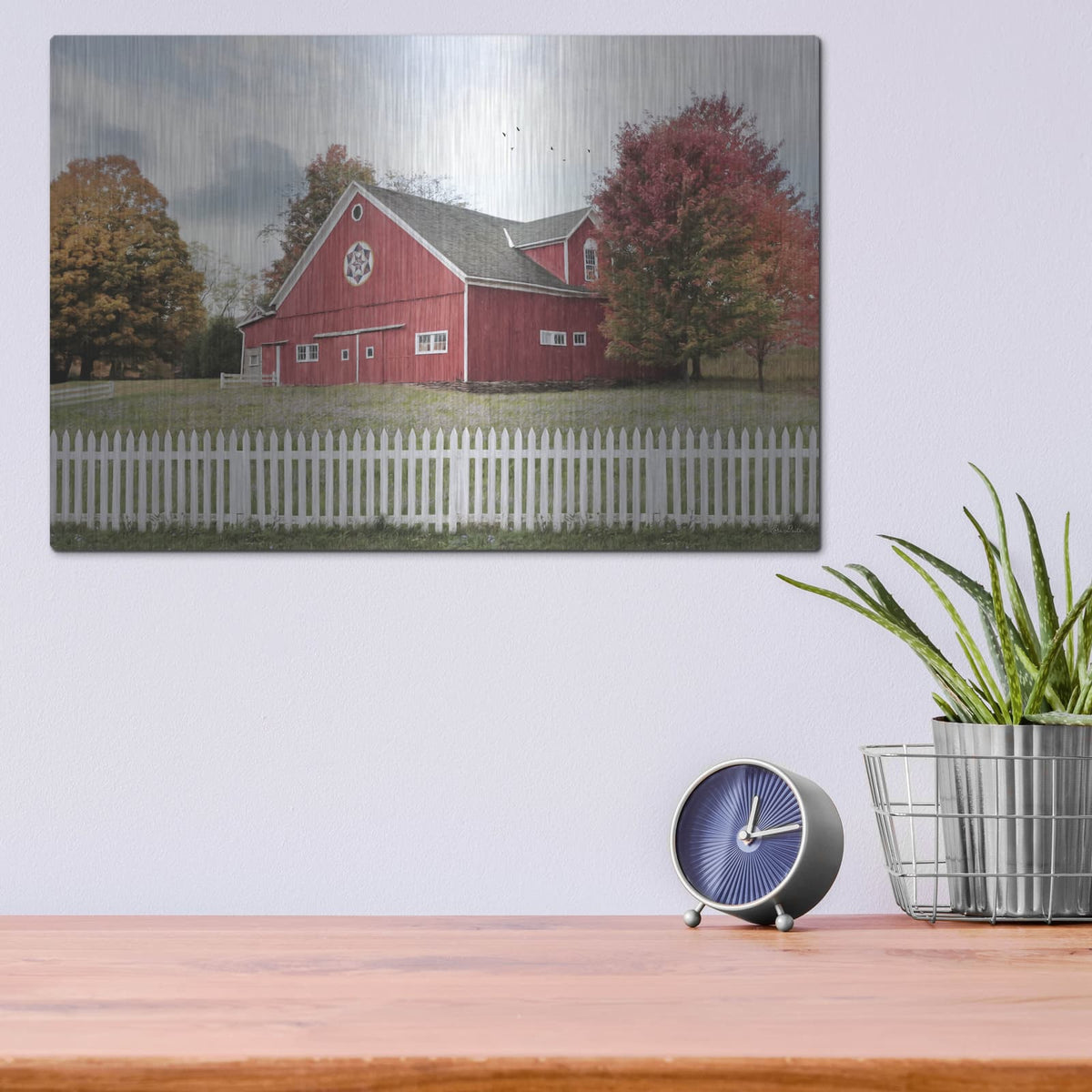 'Fall Barn' by Lori Deiter – Metal Wall Art, 16x12 room view
