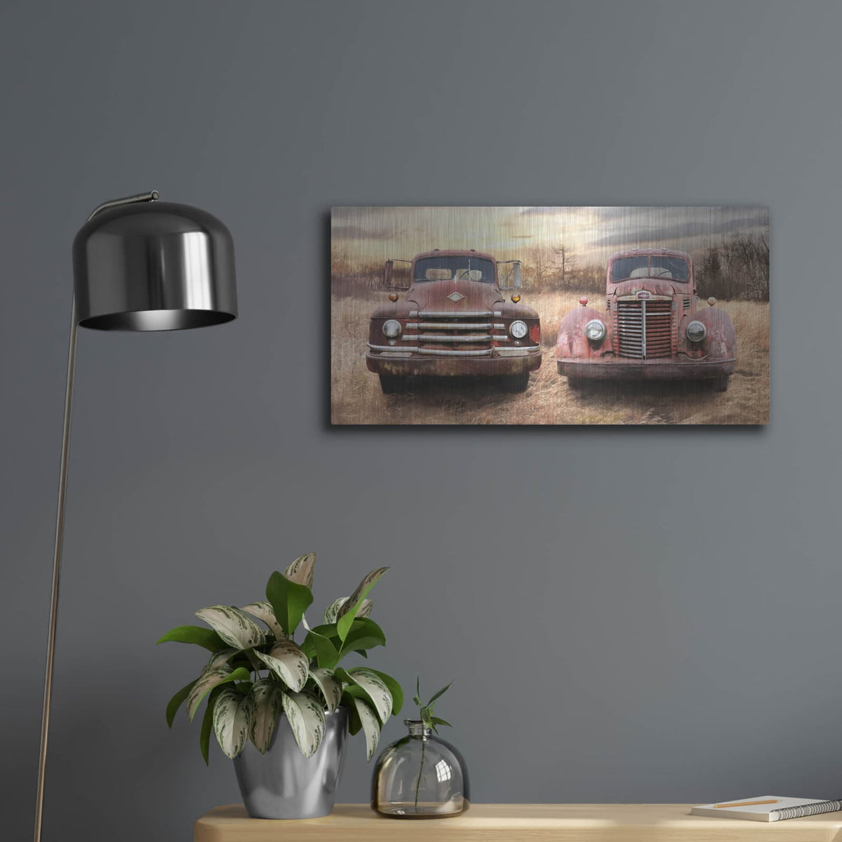 'I Like Big Trucks' by Lori Deiter – Metal Wall Art, 24x12 room view