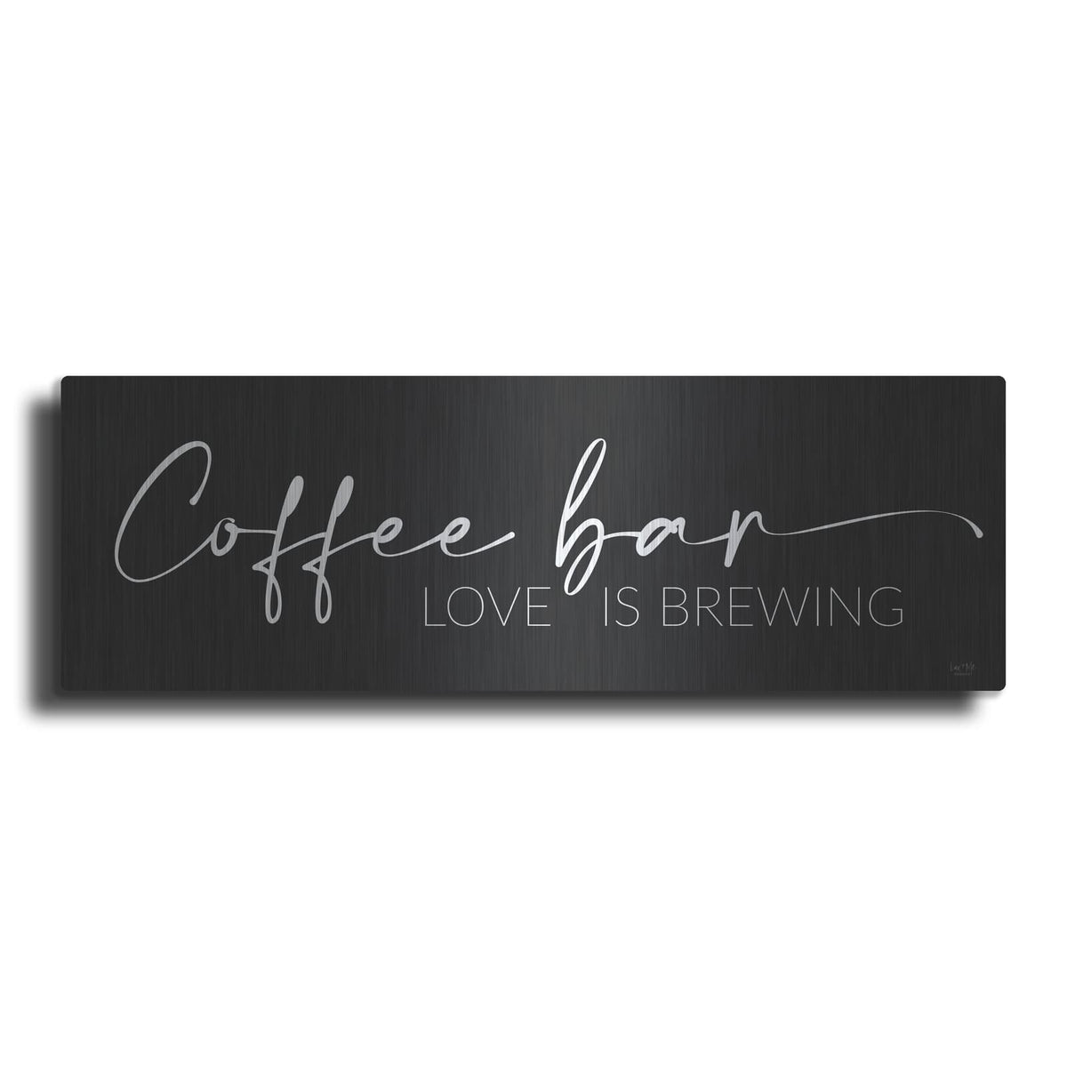 'Coffee Bar - Love Is Brewing' by Lux + Me – Metal Wall Art
